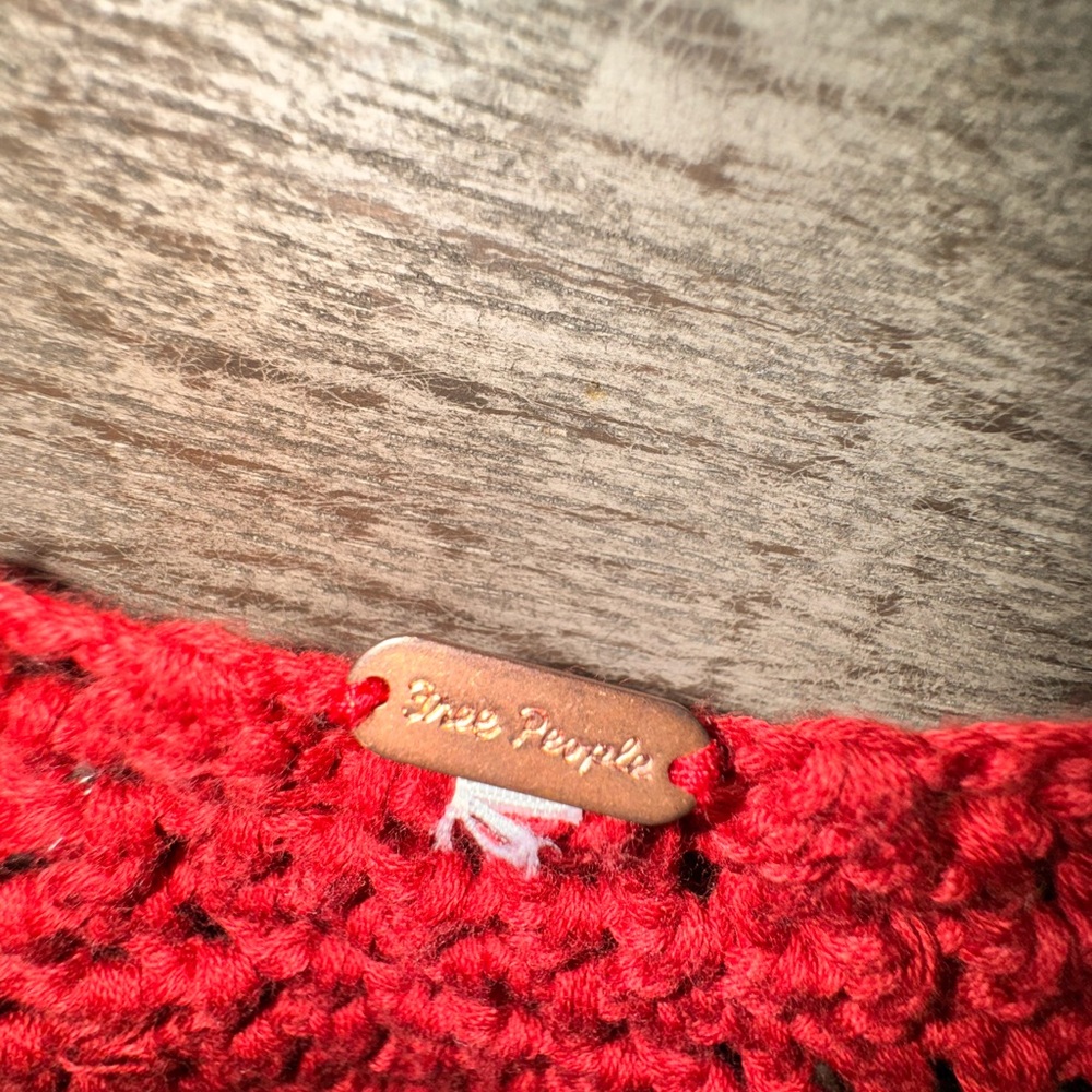 Free People Vibrant Red Crochet Top - Picture 3 of 3